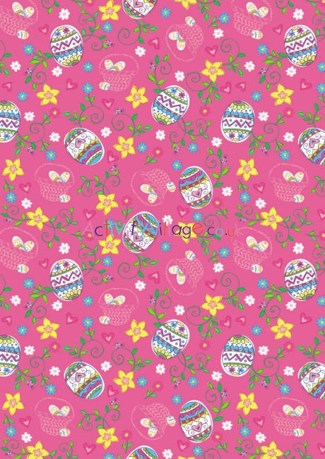 Easter eggs and flowers scrapbook paper