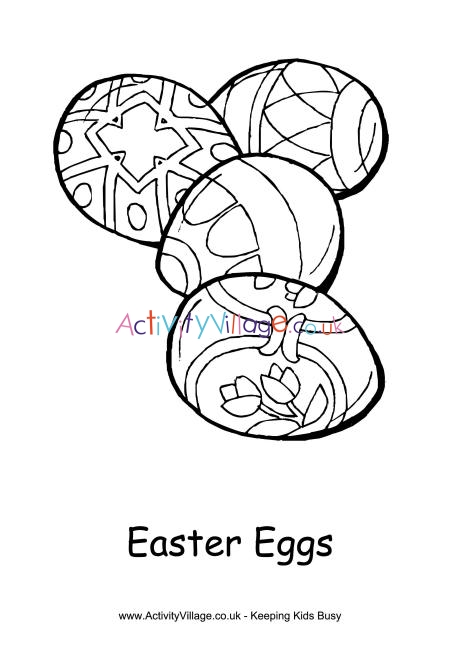 Easter eggs colouring page 
