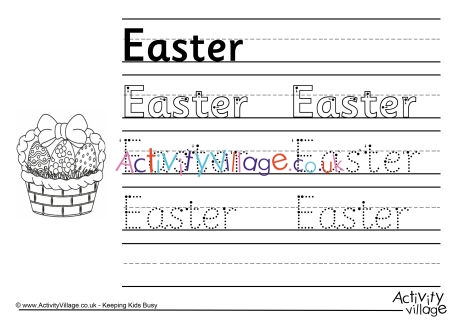 Easter handwriting worksheet