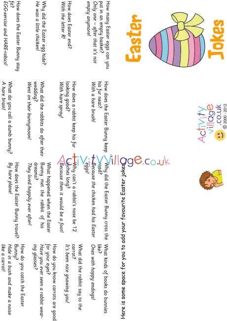 Easter jokes booklet