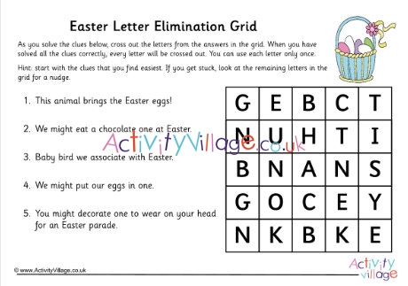 Easter Letter Elimination Grid