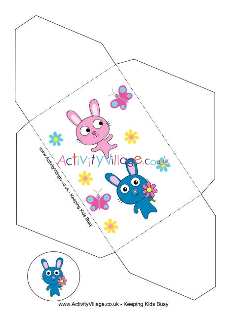 Easter money envelope - bunnies and flowers