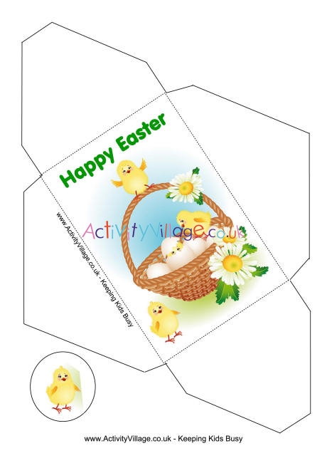 Easter money envelope - chicks in a basket