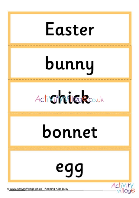 Easter word cards