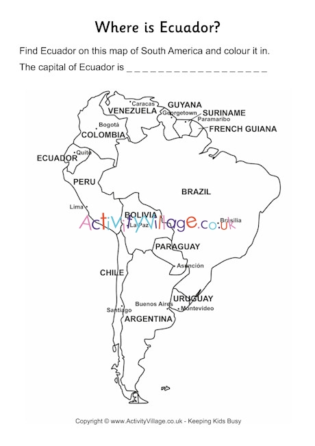 Ecuador location worksheet