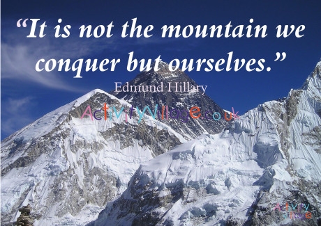 Edmund Hillary Quote Poster