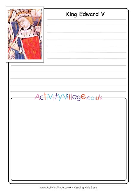 Edward V notebooking page