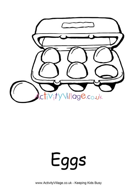 Eggs colouring page