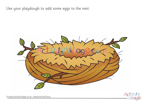 Eggs In The Nest Playdough Mat
