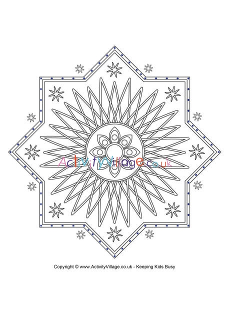 Eid design colouring page 1