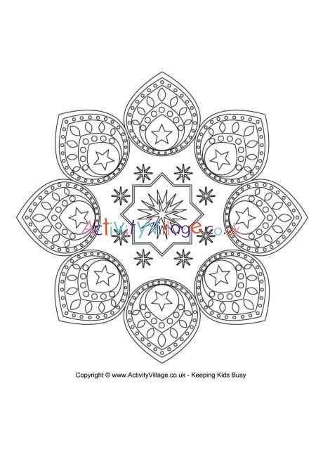 Eid design colouring page 2