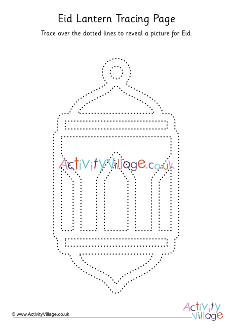 Eid lantern tracing page