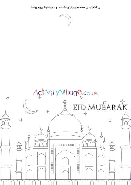 Eid Mubarak colouring card 2