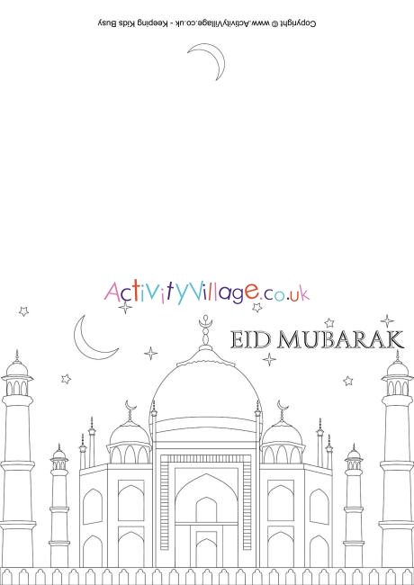 Eid Mubarak colouring card 2