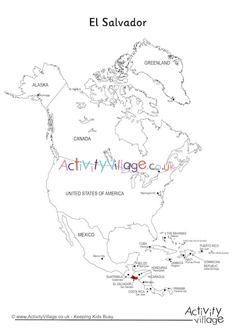 El Salvador On Map Of North America