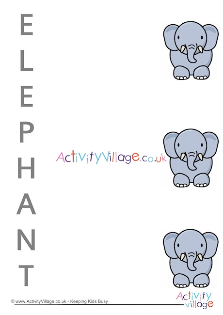 Elephant Acrostic Poem Printable