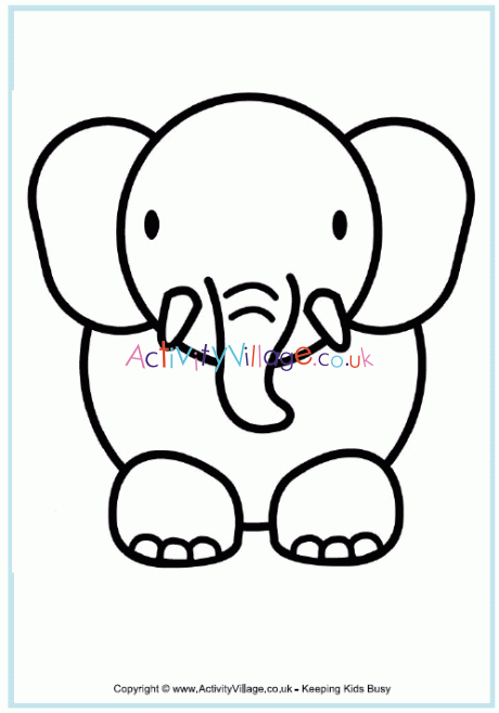 Elephant colouring page