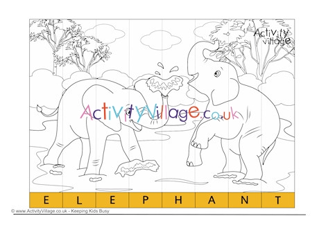 Elephant Spelling Jigsaw