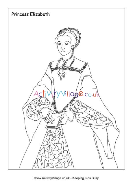 Elizabeth I colouring page