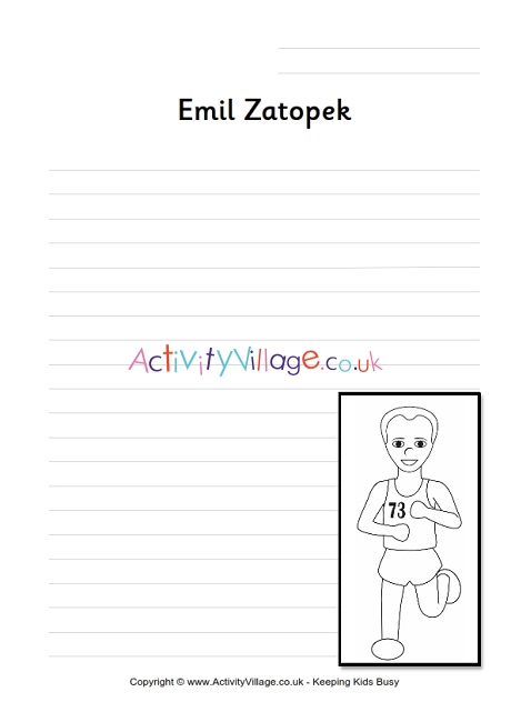 Emil Zatopek writing page