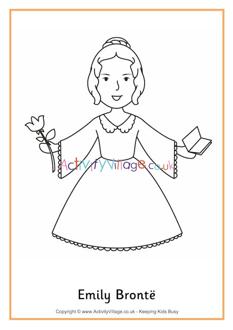 Emily Bronte colouring page