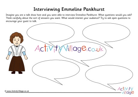 Emmeline Pankhurst Interview Worksheet