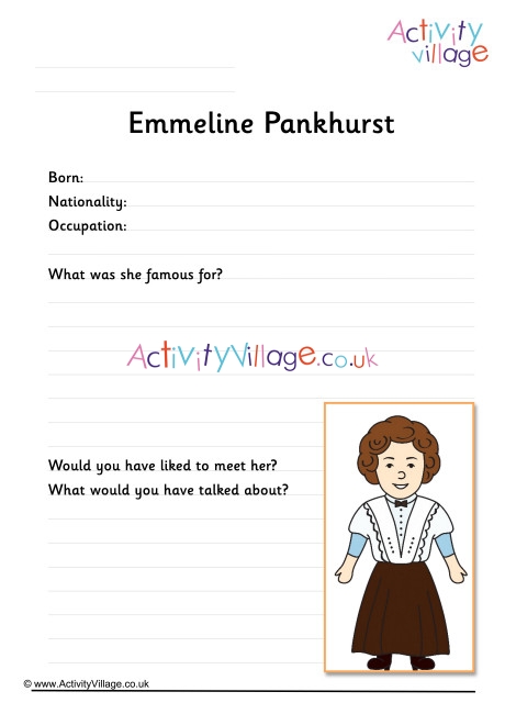 Emmeline Pankhurst worksheet