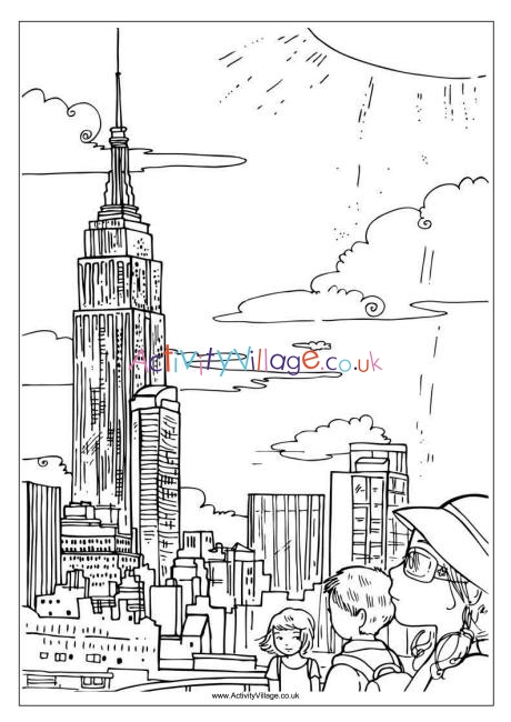 Empire State Building colouring page