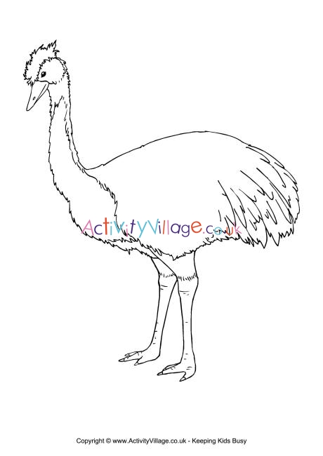 Emu colouring page 2 