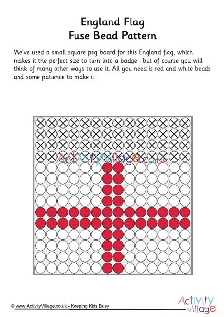 England flag fuse bead pattern