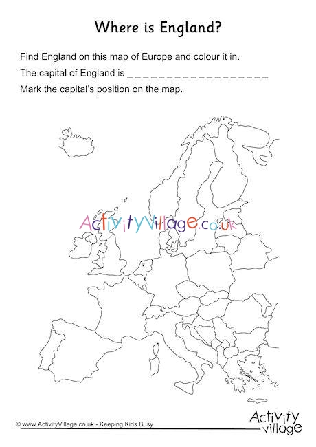 England Location Worksheet