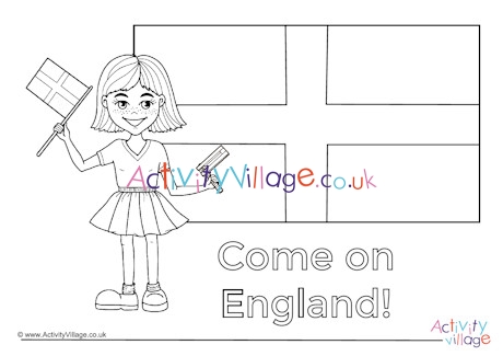 England supporter colouring page 2