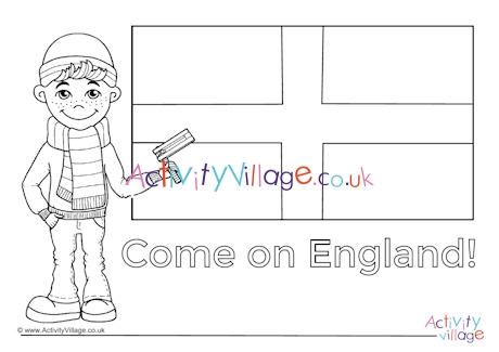 England supporter colouring page
