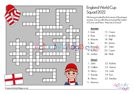 England World Cup Squad 2022 crossword