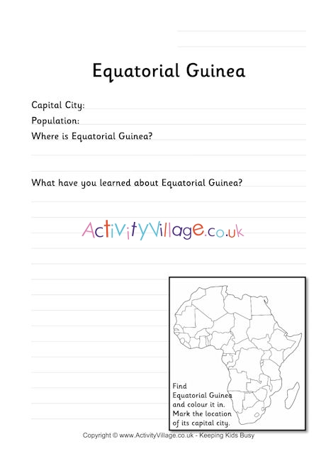 Equatorial Guinea worksheet