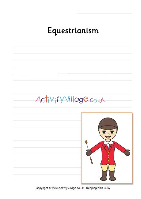Equestrianism writing page