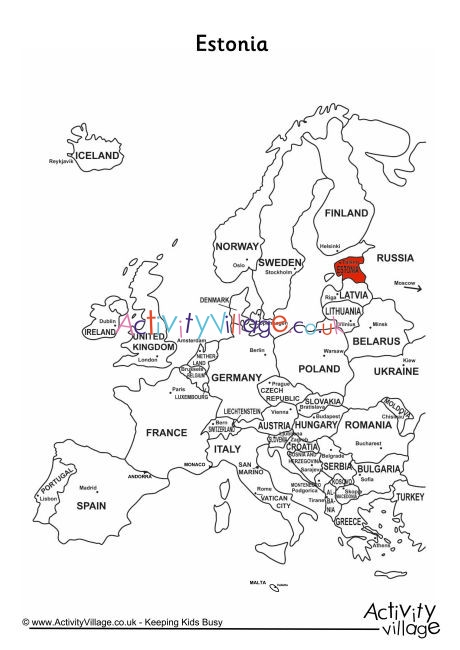 Estonia On Map Of Europe