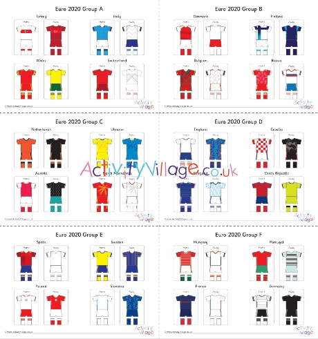 Euro 2020 group kit posters
