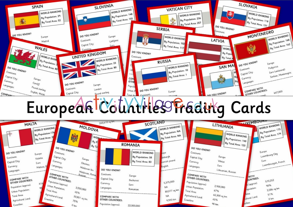 European countries trading cards