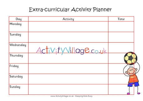 Extra curricular activity planner 1