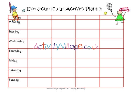 Extra curricular activity planner 2