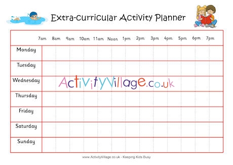 Extra curricular activity planner 4