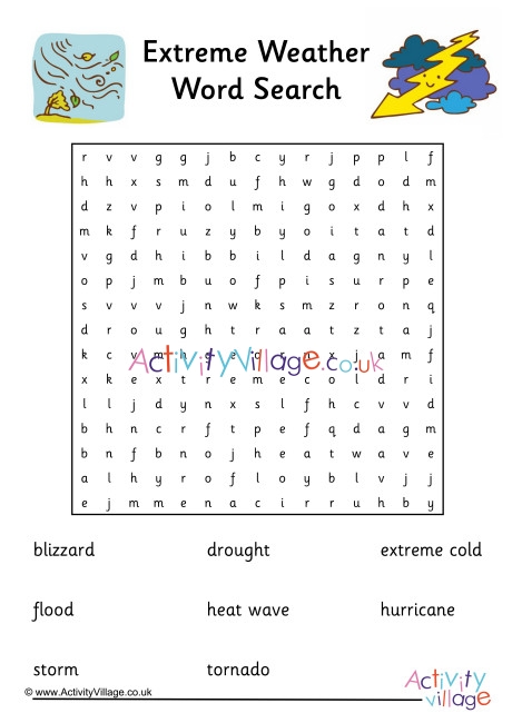 Extreme Weather Word Search