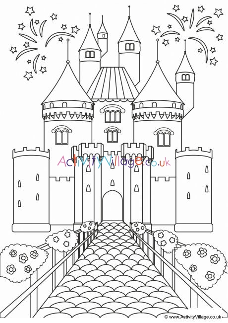 Fairy Castle Colouring Page