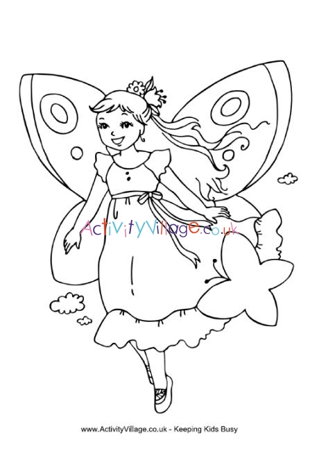 Fairy colouring page 2