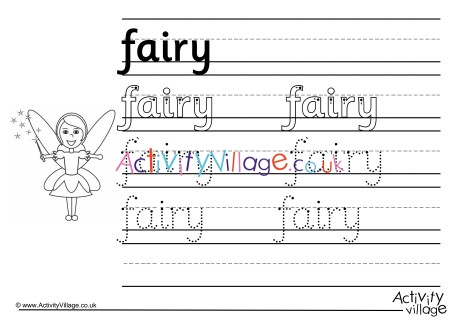 Fairy Handwriting Worksheet