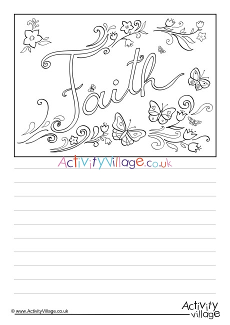 Faith Word Story Paper