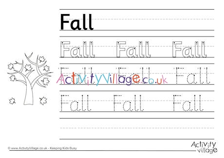 Fall handwriting worksheet