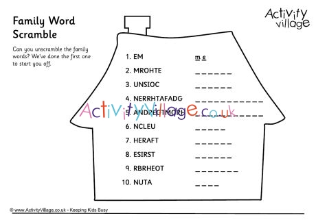 Family word scramble