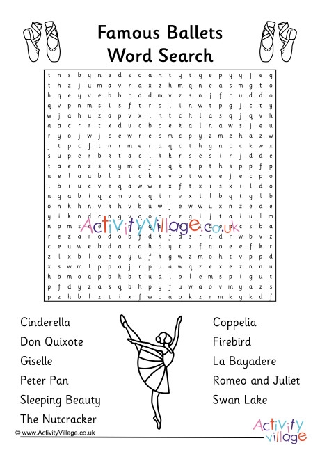Famous Ballets Word Search
